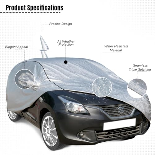 Image of Allextreme Car Body Cover for Maruti Suzuki XL6 All Model & Years 100% Waterproof Triple Stitched with Mirror Pockets Full Bottom Elastic Dustproof Heat & UV Resistant Full Body Protection (Silver)