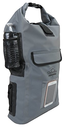 Relentless Recreation Dry Bag Backpack | 30L Waterproof - 500D PVC Tarpaulin | Splash Proof Cell Phone Pocket | Rolltop Drybag for Kayaking, Boating, Hiking, Camping, Fishing & All Water Sports | Gray