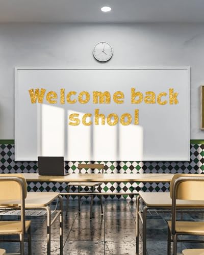 Image of 237 Pcs Glitter Bulletin Board Letters, Numbers and Punctuation 4 Inch | Cut Out Letters for Bulletin Board Decorations, Poster Board Letters Alphabet Cutouts for Classroom Wall Decor (Yellow)