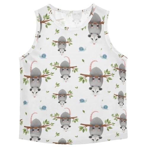 J JOYSAY Possum Twig Snail Boys Tank Top Sleeveless Muscle Shirts Quick Dry Sport Workout Active Kids T-Shirts 3-15T