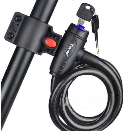 Candado de bicicleta de 12 pulgada de grosor con cable en espiral seguro para bicicleta con llaves Scooter resistente antirrobo con estante de