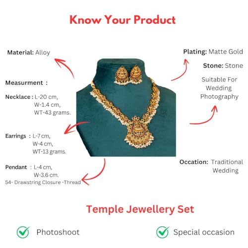 Image of Sasitrends Classic Matte Gold Plated Necklace Set