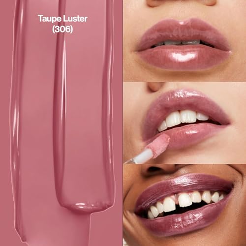 Image of Revlon Super Lustrous The Gloss, Non-Sticky, High Shine Glossy Finish, Lightweight Moisture Enriched With Agave, Moringa Oil Capuacu Butter - Taupe Luster(306), 3.8ml (Pack of 2)