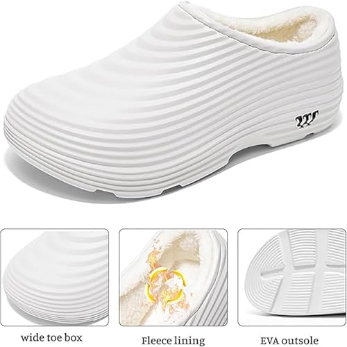 Winter Warm Fleece Armadillos,Fur Lined Clogs for Men Women,Waterproof Anti-Oil Walking Slipper Unisex2