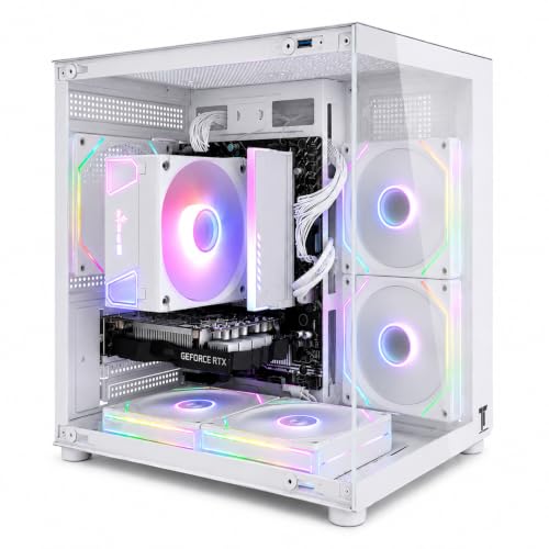 PCGEN Professional Gaming Desktop Computer Intel Core i5-12400F Processor & NVIDIA GeForce RTX 3050 6GB Graphics Card Powerful Gaming Performance 1080p (White)