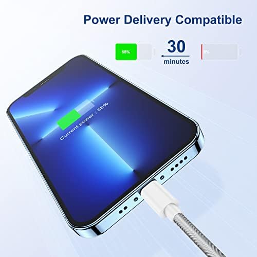 (Pack) Apple iPhone Charger Cable 3M Apple MFi Certified Original USB a to Lightning Cable 10 ft, 2.4A Extra Long iPhone Charging Lead for iPhone 13 11 11Pro X XS XR XS Max 8 7 6 iPad (White)