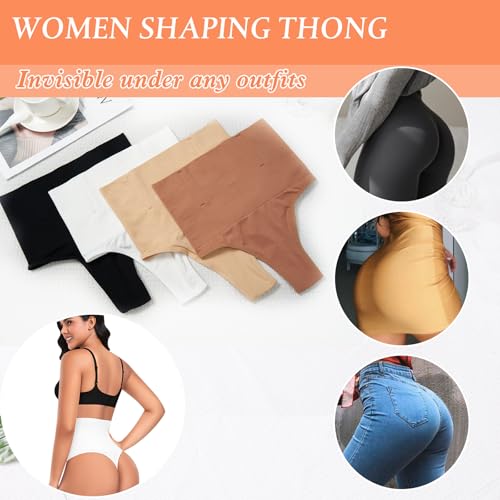 Image of Womens Thong Shapewear Mid to High Waisted Shaper Thong WN0017(09#I White#seamless mid rise,Large)
