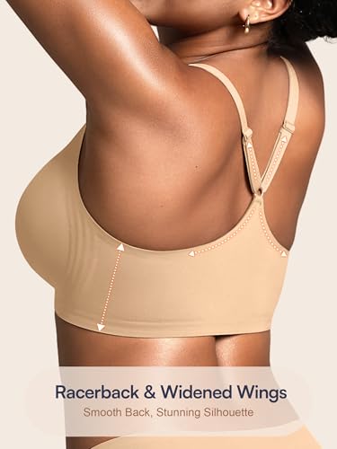 Image of Racerback Bras with Metal Magnetic Front Closure - S-XL Wireless for Women No Underwire Seamless Supportive Bralettes