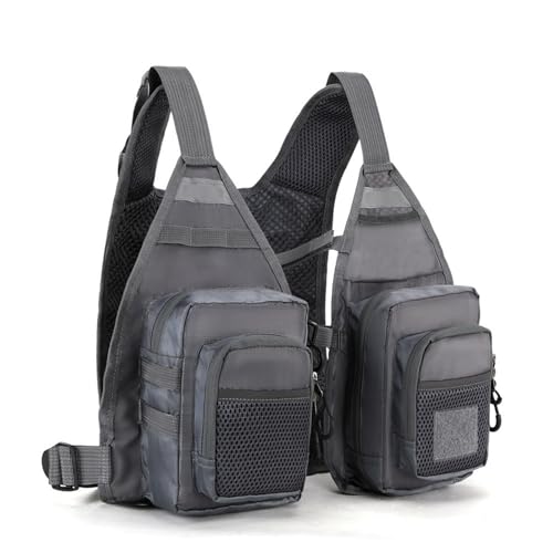 Gilet de pêche à la mouche en maille respirante et finitions robustes pour rivière