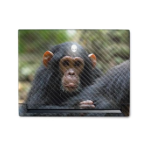 Image of MightySkins Carbon Fiber Skin Compatible with Alienware M18 R1 (2023) Full Wrap Kit - Baby Chimp | Protective, Durable Textured Carbon Fiber Finish | Easy to Apply & Change Styles | Made in The USA