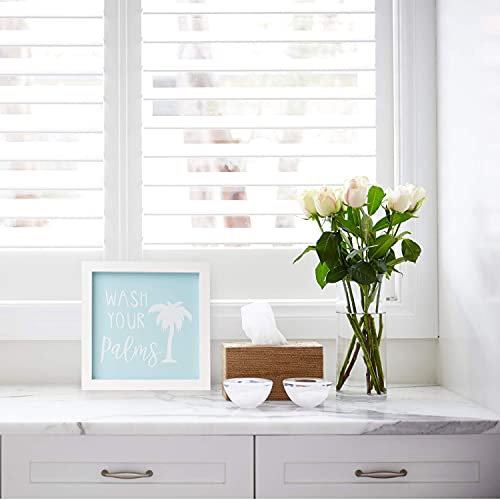 TideAndTales Wash Your Palms Beach Bathroom Decor (Blue) - Ready to Hang Fun Bathroom Sign - Wash Your Hands - Tropical Wall Decor - Coastal Themed Half Bath Restroom Decorations - Image 7