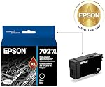 EPSON 702 DURABrite Ultra Ink High Capacity Black Cartridge (T702XL120-S) Works with Workforce Pro WF-3720, 3730, 3733
