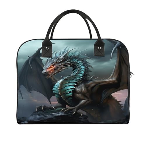 Cool Dragon Laptop Tote Bag Casual Travel Handbag Multi Pocket Shoulder Bags for Work Travel