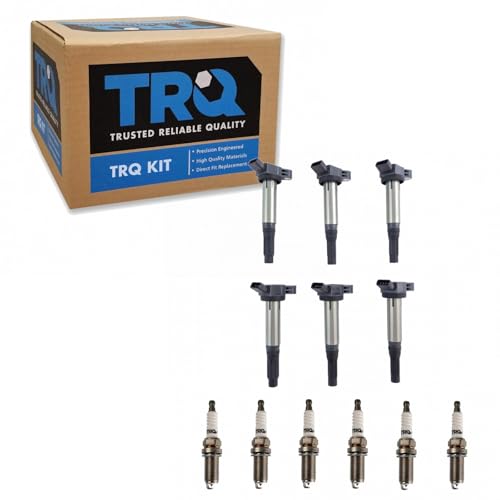 TRQ Ignition Coil and Spark Plug Kit 12 Piece Iridium Spark Plugs Compatible with 2007-2017 Toyota Camry 2006-2012 RAV4 2011-2019 4Runner 2013-2016 Highlander 2007-2015 Lexus RX350 2007-2018 ES350 V6
