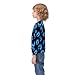 MZERSE Soft Kids Crew Neck Pullover Cool Fire Flaming Blue Skull, Long Sleeve Sweatshirt for All Seasons, 8-10Y