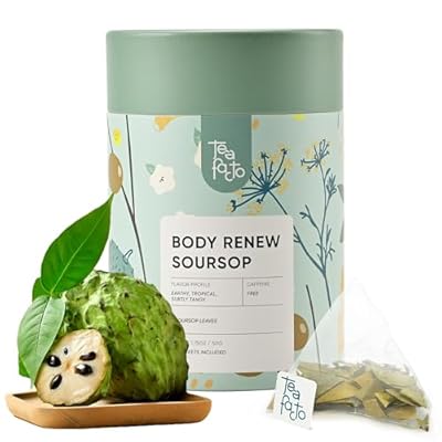 Tea Facto Body Renew* Soursop Tea Bags - Natural Refreshing Soursop Tea with Guanabana Whole Leaves - 25 Bulk Pack BodyRenew/Soursop25