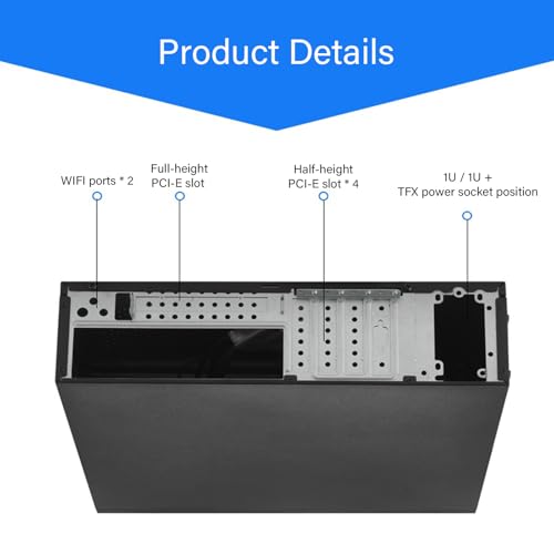 Carcasa de metal fuerte para computadora horizontal y vertical con panel de red 6