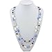 Bocar Long Necklaces for Women Trendy, Boho Layered Crystal Beaded Collar Necklaces for Women, Fashion Statement Necklaces Jewelry (Airy blue)