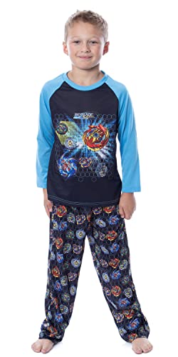 Beyblade Burst Boys' Spinner Tops Tossed Print Raglan Sleep Pajama Set