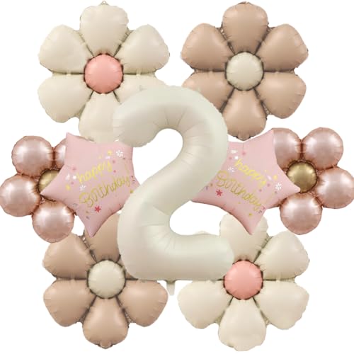 Luftballon 2. Geburtstag,Geburtstagsdeko 2 Jahr mit Gänseblümchen...