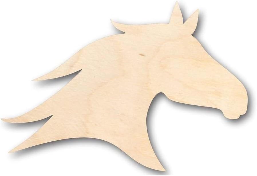 Unfinished Wood Horse Head Shape Farm Ranch Animal Craft up to 46" DIY 18" / 3/4"