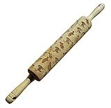 Cat Rolling Pin - Engraved Wood with Cat Design 10 inch Embossed Hardwood Cylinder by Ferrum Studios