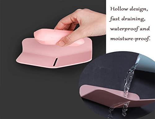 BECHOICEN Self-draining Shower Soap Holder for Soap or Sponge No Drilling Soap Saver with Strong Viscosity for Shower V-shaped Soap Dish for Bathroom and Kitchen (White, 1)
