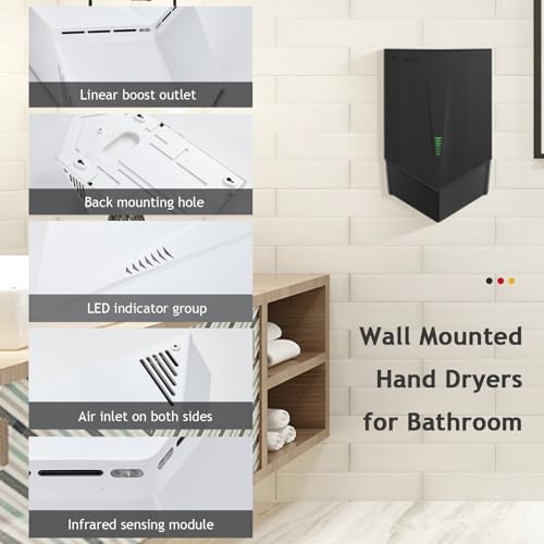 Secador de manos de acero inoxidable con sensor de pared comercial 7