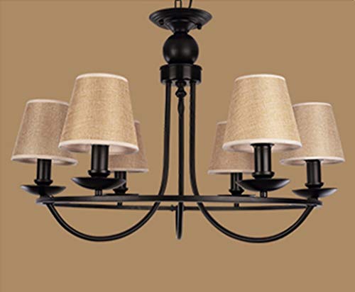 Chandelier américain lustre d'exception en fer forgé et tissu haut de gamme