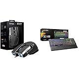 EVGA X17 Gaming Mouse, Wired, Grey, Customizable with EVGA Z15 RGB Gaming Keyboard, RGB Backlit LED,...