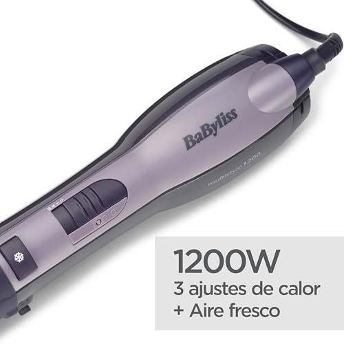 BaByliss Cepillo de Aire Multistyle - Cepillo Secador de pelo, Tecnología iónica antiencrespamiento, Sistema cerámico, 4 accesorios, Versátil, Seca, Alisa, Moldea, Agrega Volumen, negro, AS121E - imagen 5