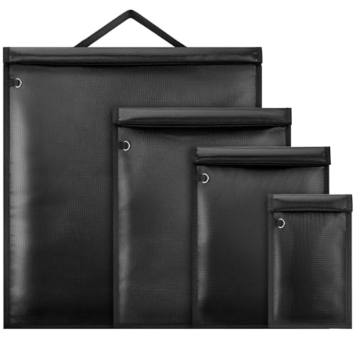 Milifox Faraday Bags 4 Pack Faraday Cage for Cell Phone Laptop Tablet Car Keys Large EMP Bag Waterproof and Fireproof EMP Protection