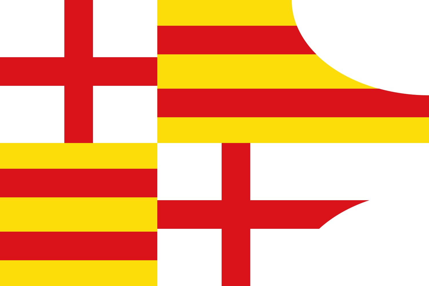 Drapeau médiéval de Barcelone grand étendard héraldique pour reconstitution