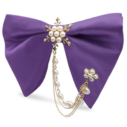 Image of Oversized Bow Ties for Men, Adjustable Bow Tie Pre-tied Bowties Pearl Decoration Bowtie for Tuxedo Wedding Party Prom