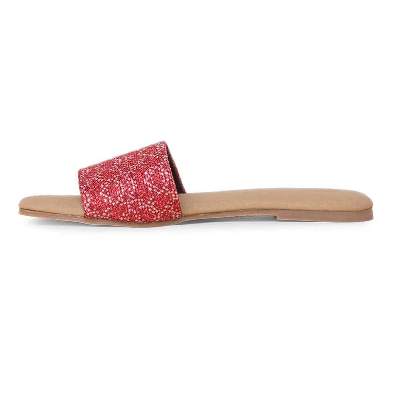 Image of ZOUK Womens Shimla Freesia Casual Flats RedFlat Sandal
