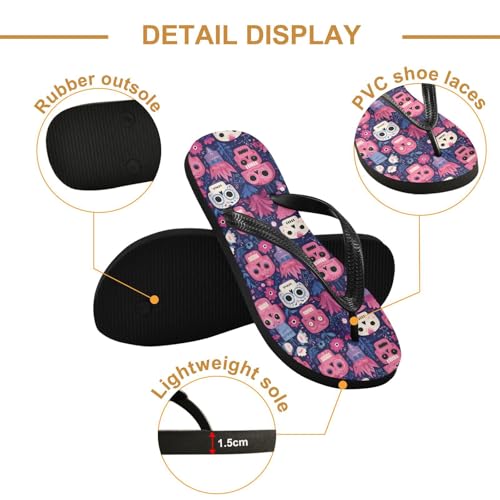 Flip Flop Sandals Pattern Sugar Skull Print for Women Men Beach Outdoor XS3