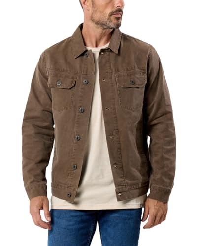 Image of INTO THE AM Trucker Jackets for Men Flannel Lined Canvas Workwear S-4XL