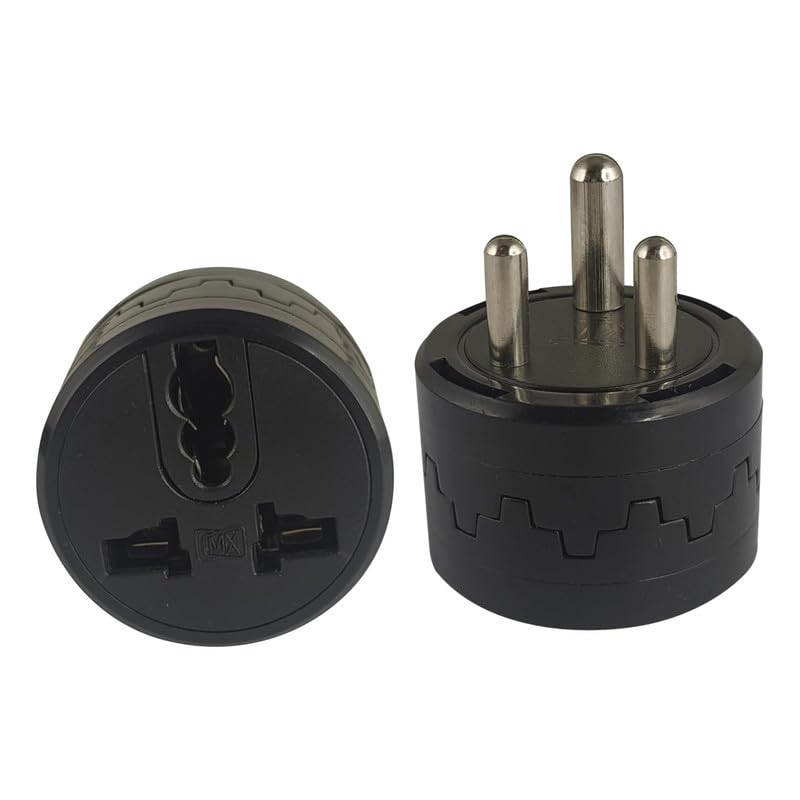 Image of MX 3 pin Universal Socket 5 amp to 5 amp Converter Plug 240v Travel Adapter 3 pin 2 pin Round Conversion Plug rotatable Upto 180 Pack of 3
