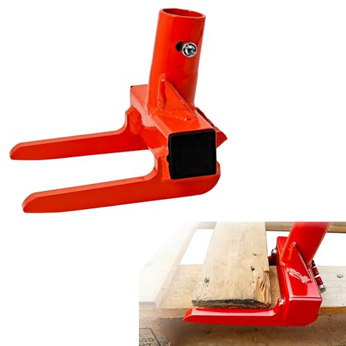 WujinJoy Pallet Buster with Nail Puller Deck Wrecker Pry Bar Heavy Duty Pallet Deck Board Removal Tool Industrial Breaker Bar for Removing or Tearing Down Woods Orange (PBT-O01(Without handle))