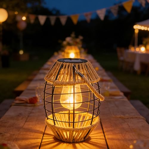 Lanternes solaires extérieures imperméables de patio et lampe suspendue de sentier