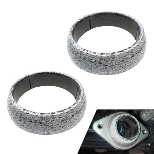 2PCS Exhaust Manifold Gasket 2.16inch Sealed Exhaust Manifold Gasket Prevent Leaking Between Exhaust Pipe and Exhaust Manifold Replacement Donut Gasket (54MM)