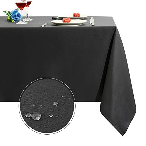 Image of Obstal 210GSM Rectangle Table Cloth, Grey, 60 x 60 Inch | Water Resistance Microfiber Tablecloth, Decorative Fabric Table Cover for Outdoor and Indoor Use