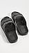 Freedom Moses-Women's Two Band Unisex Slides, Black, 10-10.5 US Women/8-8.5 US Men