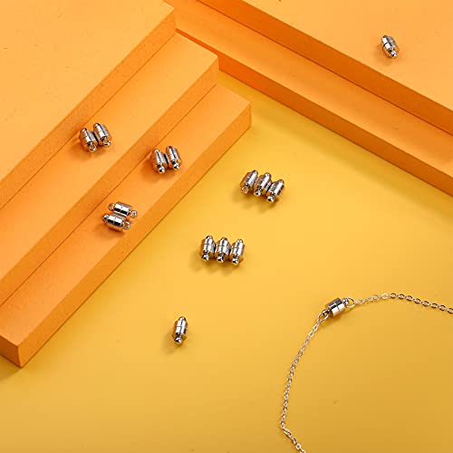 24 Pairs Magnetic Necklace Bracelet Clasps Magnet Converter Jewelry Clasps Extenders Locking Clasps For Bracelet Necklace Making (Silver) #TOP1