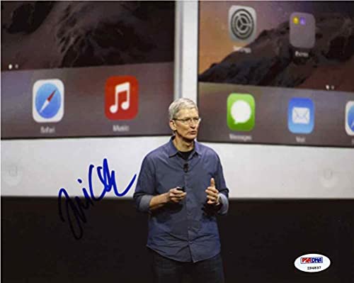TIm Cook Apple CEO 8x10 Photo Signed Autographed Authentic PSA/DNA COA
