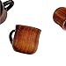 Natural Solid Wooden Tea Cup Set, Elegant Japanese Jujube-Wood Coffee Mug Handcrafted Small Desk Cup With Handle (2 Pcs)