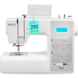 ROLD S500 Computer Nähmaschine mit 300 Stichen zum Nähen aller Arten von Stoffen | Freiarm Computer-Nähmaschinen, Einfädelautomatik (Neues Modell)