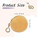 AdiStylinno 2 Pcs Coin Purse, Fashion Soft Plush Round Coin Pouch, Portable Small Change Purse Cute Zip Wallet with Carabiner (Yellow & Khaki)