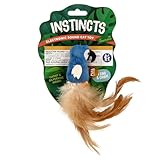 SmartyKat Instincts Chatty Chirp HappyNip Toy for Indoor Cats & Kittens, Electronic Noise, Soft & Plush Bird with Silverine Catnip, Batteries Included