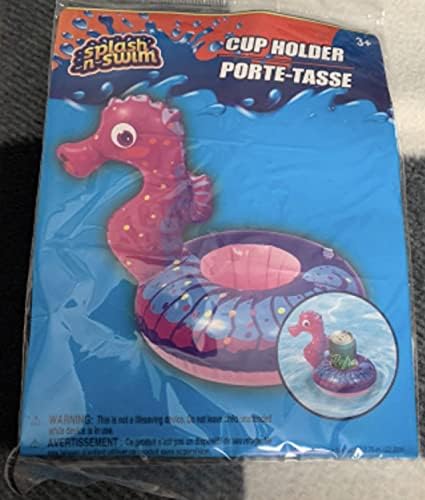 Inflatable Drink Floats Cute Sea Horse Pool Drink Holder Set Reusable Floating Cup Coaster Summer Swimming Pool Party Summer Adult Fun (Bonus JEtu) Kids